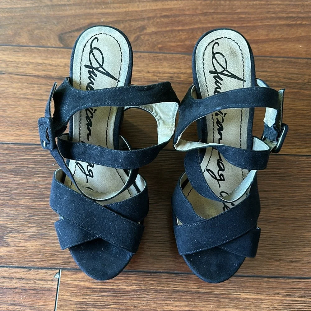 👡👡EUC American Rag Cie Centurion Style Open Toe Wedge Shoes👡👡
